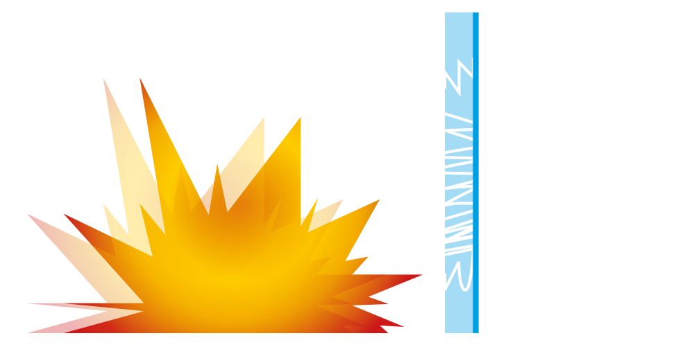 Vergleich: Scheiben ohne und mit Detonationshemmung